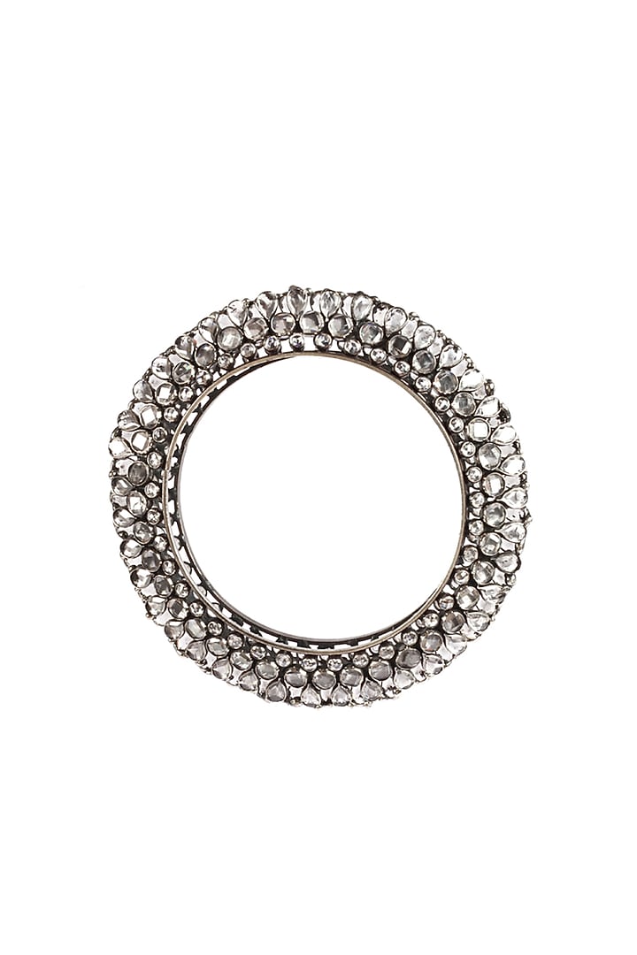 Silver Finish Mojinite Bangle In Sterling Silver by Sangeeta Boochra at Pernia's Pop Up Shop