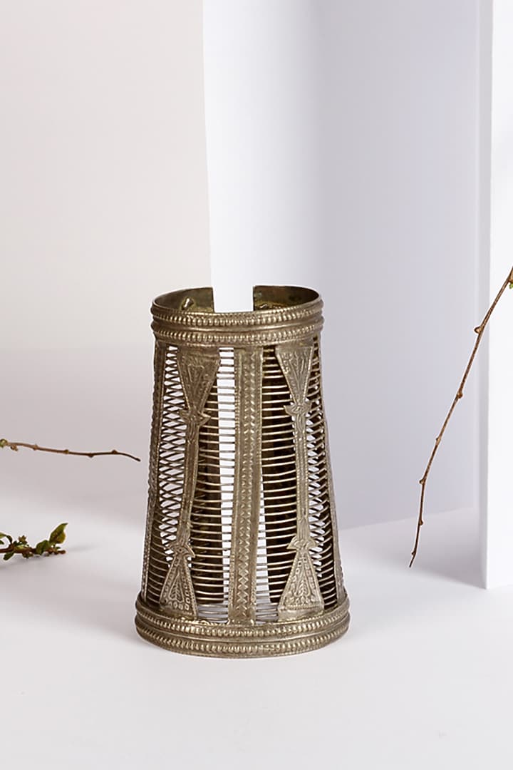 Silver Finish Handcrafted Cuff Bracelet In Sterling Silver by Sangeeta Boochra at Pernia's Pop Up Shop
