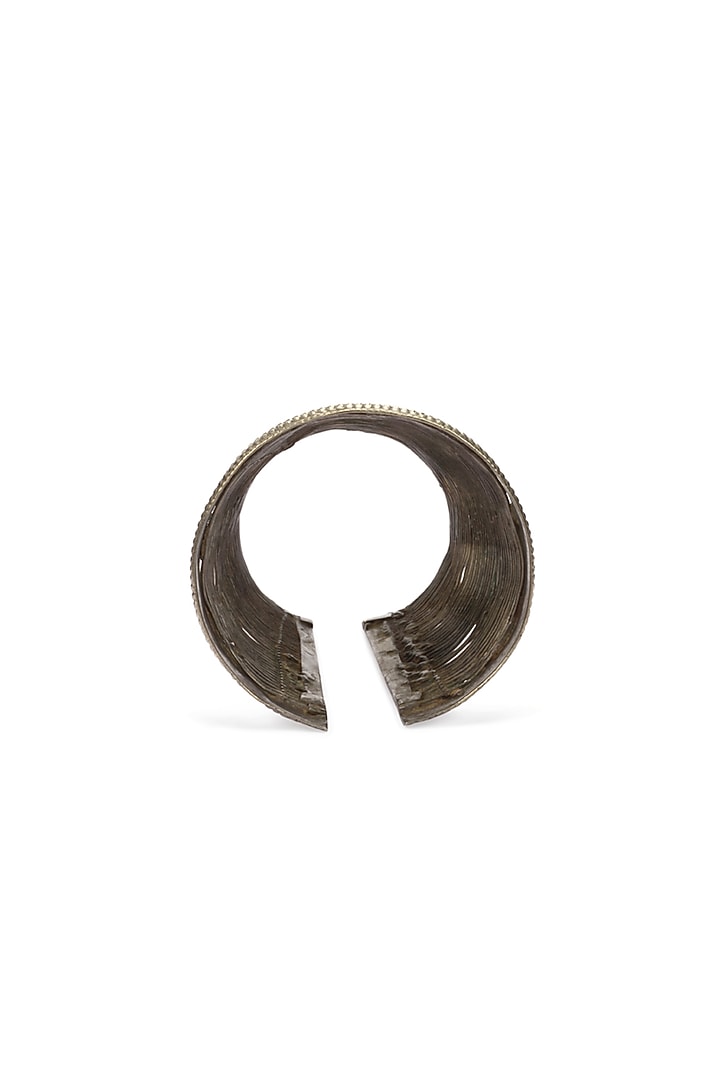 Silver Finish Handcrafted Cuff Bracelet In Sterling Silver by Sangeeta Boochra at Pernia's Pop Up Shop