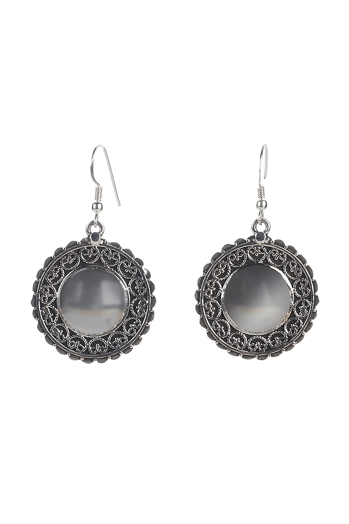 Silver Finish Dangler Earrings In Sterling Silver by Sangeeta Boochra at Pernia's Pop Up Shop