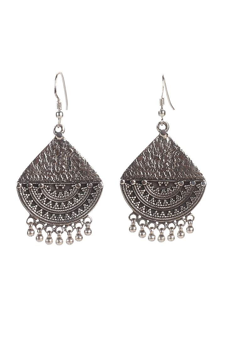 Silver Finish Ghungroo Dangler Earrings In Sterling Silver by Sangeeta Boochra