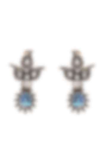 Silver Finish Stud Earrings In Sterling Silver by Sangeeta Boochra at Pernia's Pop Up Shop