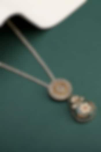Gold Finish Kundan Polki & Labradorite Stone Pendant Necklace In Sterling Silver by Sangeeta Boochra