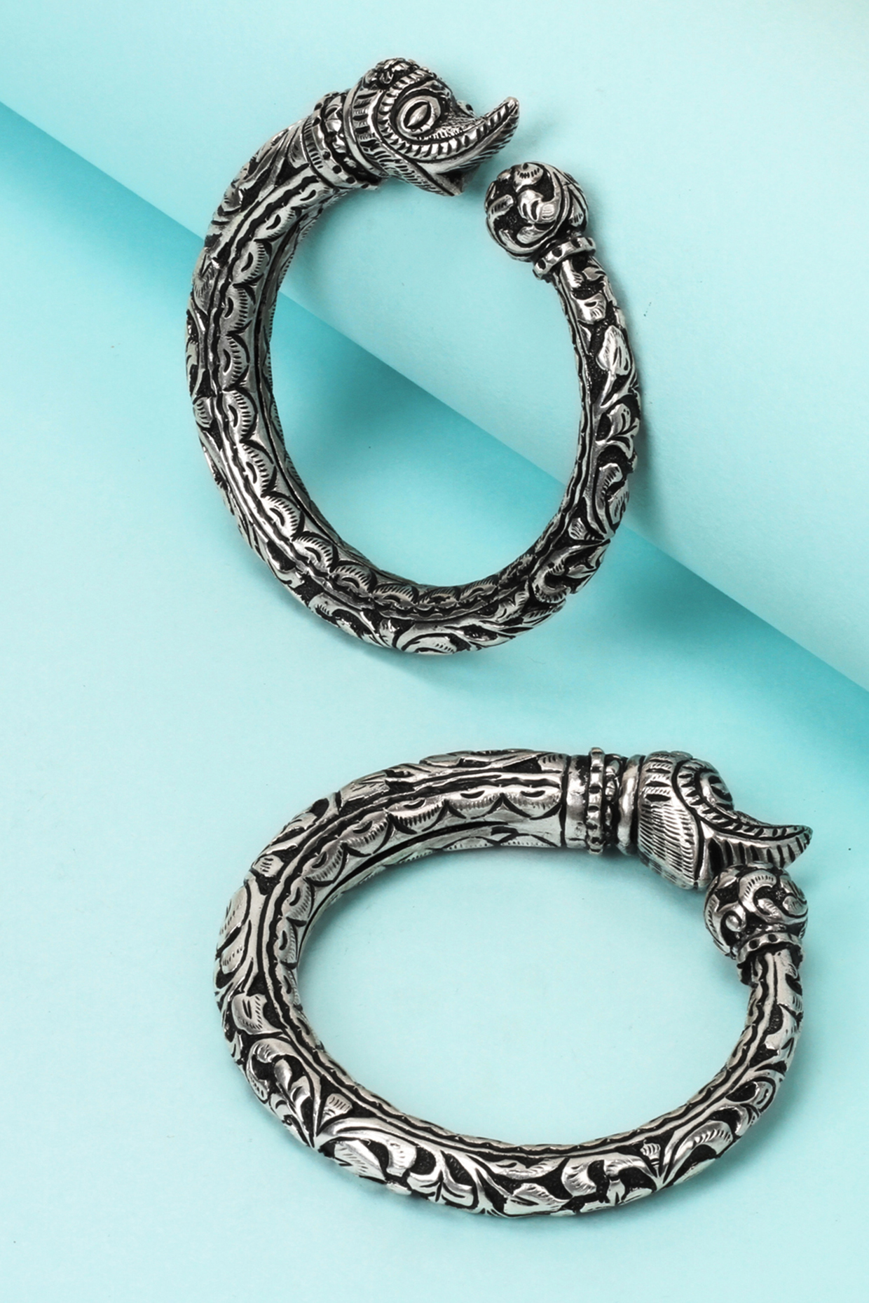Silver Handcrafted Bacelets In Sterling Silver (Set of 2) by Sangeeta Boochra at Pernia's Pop Up Shop