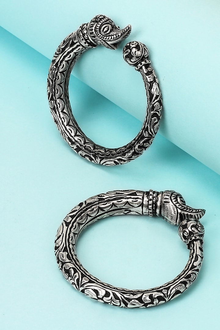 Silver Handcrafted Bacelets In Sterling Silver (Set of 2) by Sangeeta Boochra at Pernia's Pop Up Shop