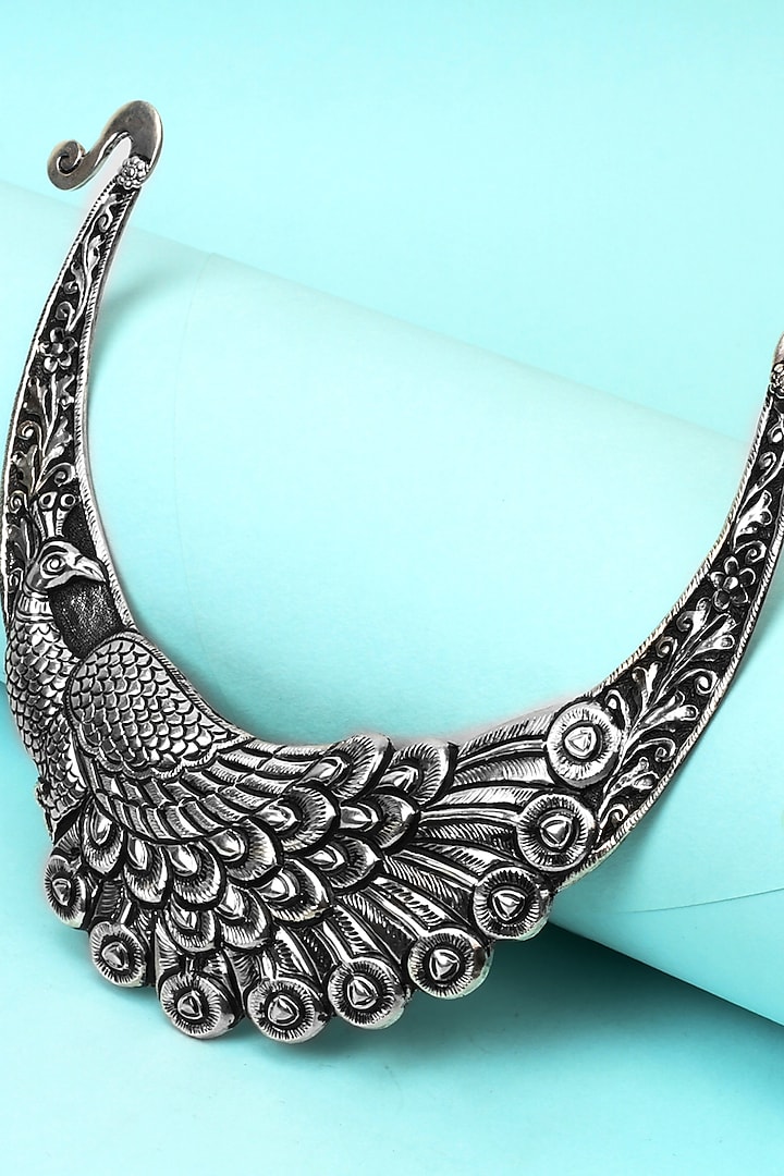 Silver Handcrafted Necklace In Sterling Silver by Sangeeta Boochra