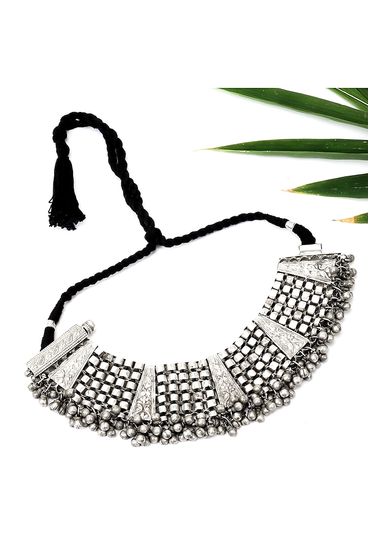 Silver Handcrafted Necklace In Sterling Silver by Sangeeta Boochra
