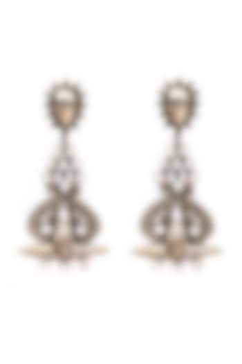 Silver Oxidised Handcrafted Dangler Earrings In Sterling Silver by Sangeeta Boochra