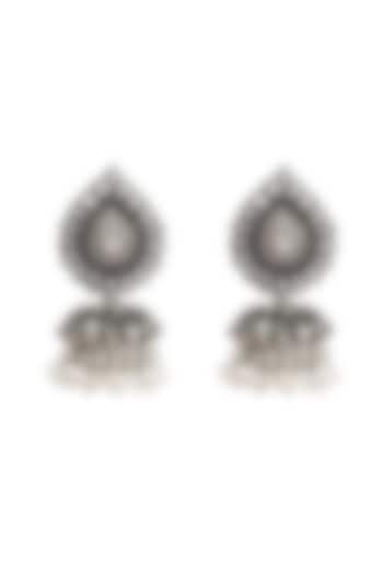 Silver Jhumka Earrings In Sterling Silver by Sangeeta Boochra