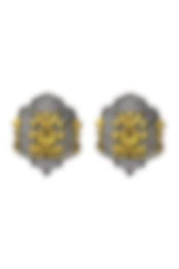 Gold Plated Silver Stud Earrings In Sterling Silver by Sangeeta Boochra