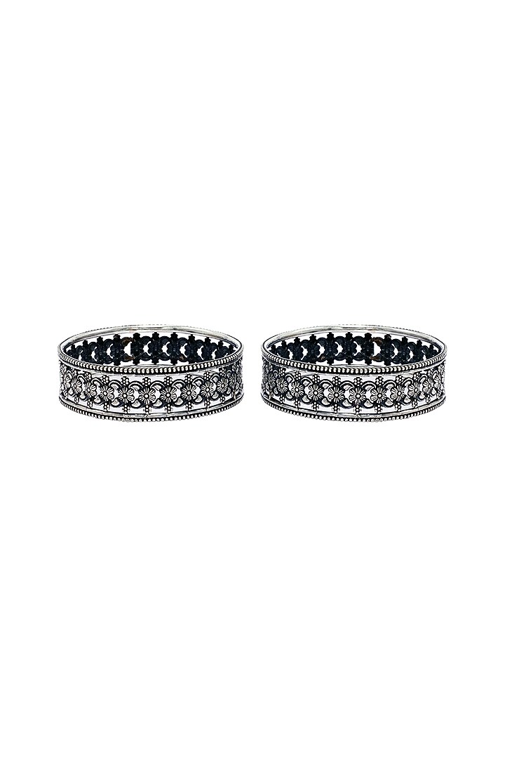 Oxidised Silver Finish Bangle In Sterling Silver by Sangeeta Boochra at Pernia's Pop Up Shop