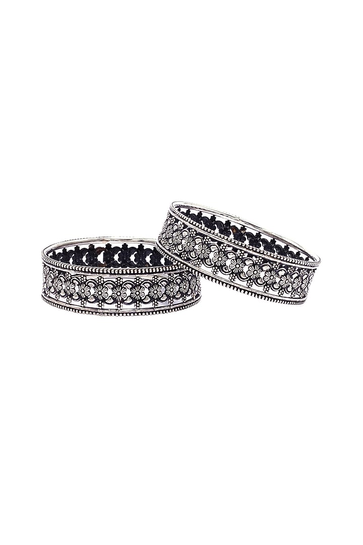 Oxidised Silver Finish Bangle In Sterling Silver by Sangeeta Boochra at Pernia's Pop Up Shop
