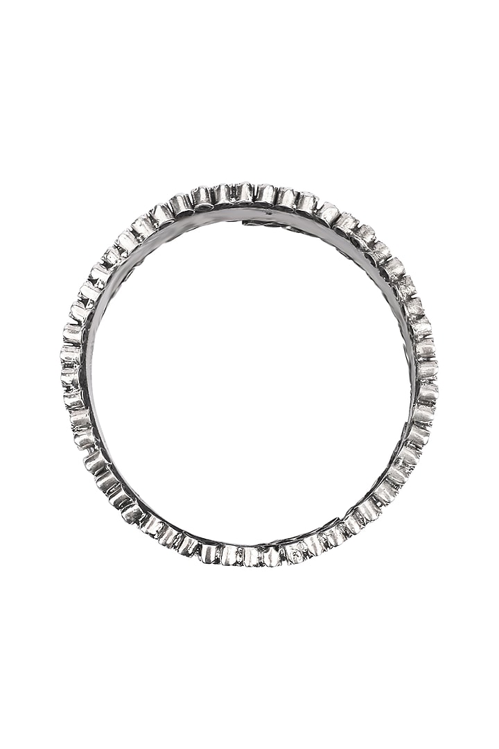 Silver Finish Stone Floral Bracelet In Sterling Silver by Sangeeta Boochra at Pernia's Pop Up Shop