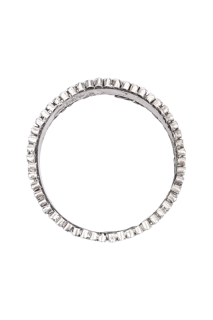 Silver Finish Stone Floral Bracelet In Sterling Silver by Sangeeta Boochra at Pernia's Pop Up Shop