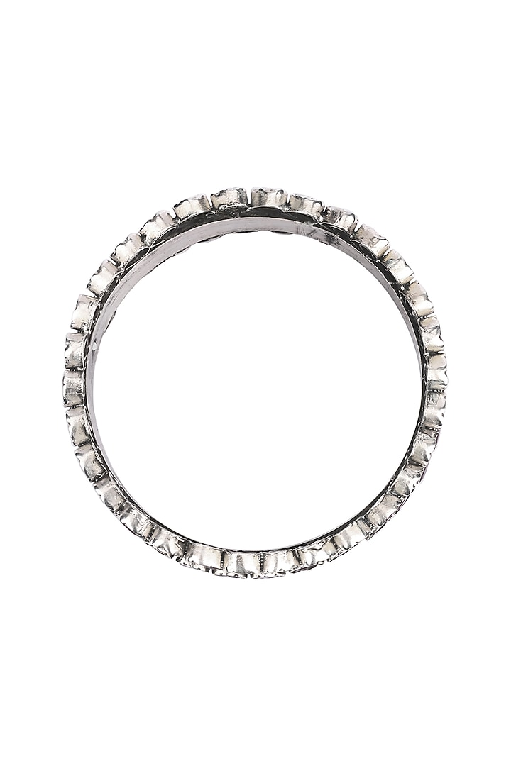 Silver Finish Red Stone Floral Bracelet In Sterling Silver by Sangeeta Boochra at Pernia's Pop Up Shop