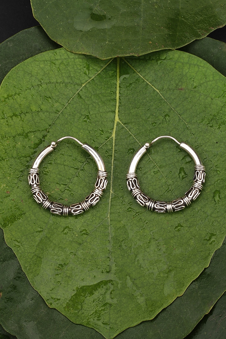 Silver Handcrafted Hoop Earrings