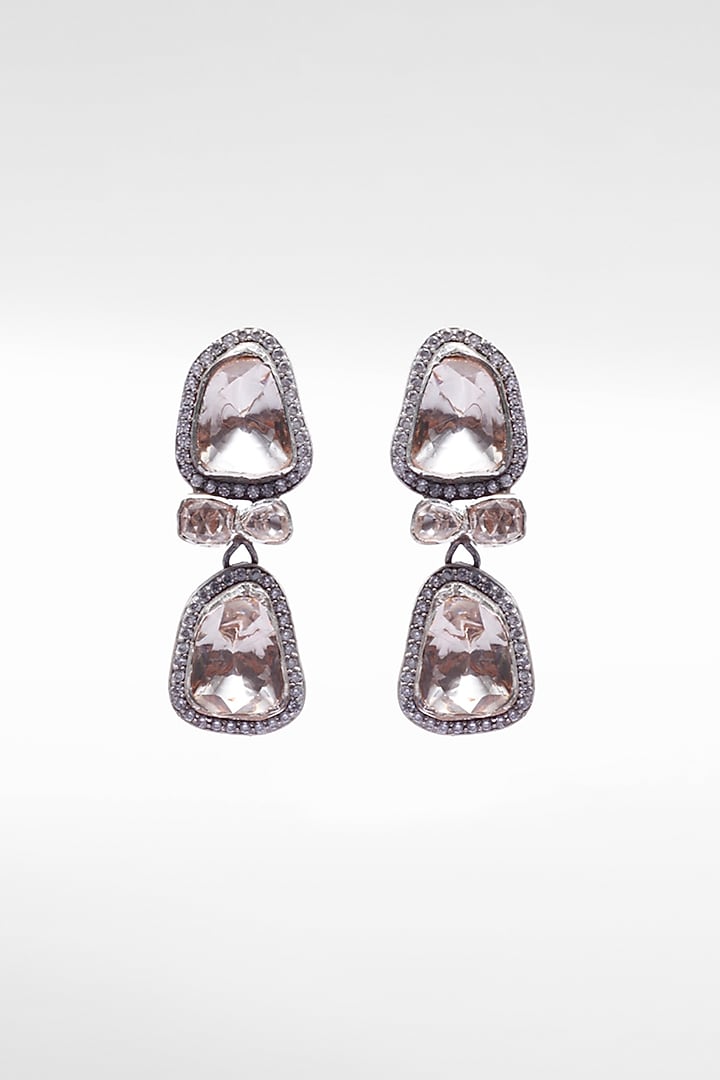 Silver Moissanite & Onyx Stud Earrings by Sangeeta Boochra at Pernia's Pop Up Shop