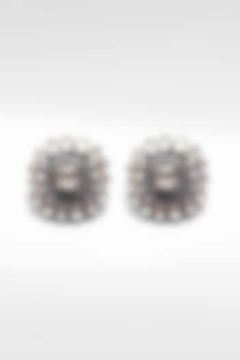 Silver Moissanite Stud Earrings by Sangeeta Boochra