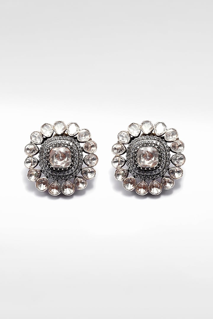 Silver Moissanite Stud Earrings by Sangeeta Boochra at Pernia's Pop Up Shop