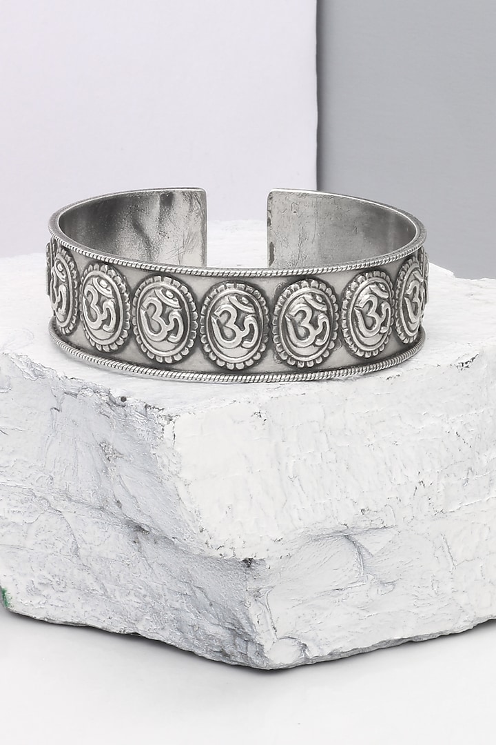 Silver Finish Handcrafted Openable Cuff In Sterling Silver by Sangeeta Boochra at Pernia's Pop Up Shop