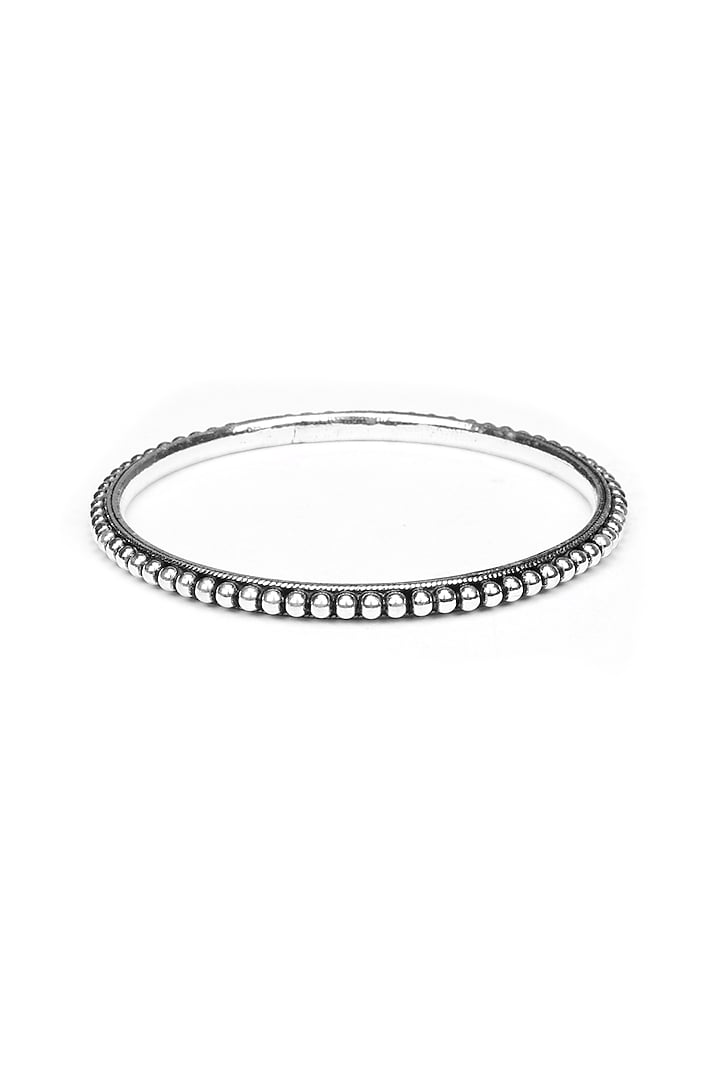 Silver Finish Handcrafted Bangle In Sterling Silver by Sangeeta Boochra at Pernia's Pop Up Shop