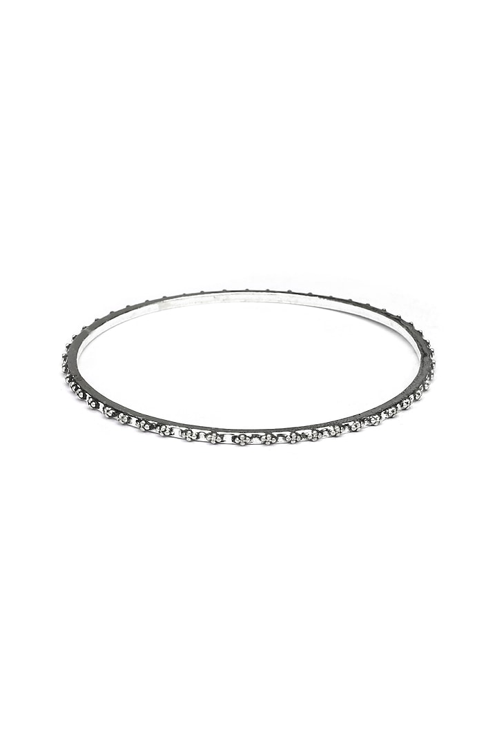 Silver Finish Handcrafted Bangle In Sterling Silver by Sangeeta Boochra at Pernia's Pop Up Shop