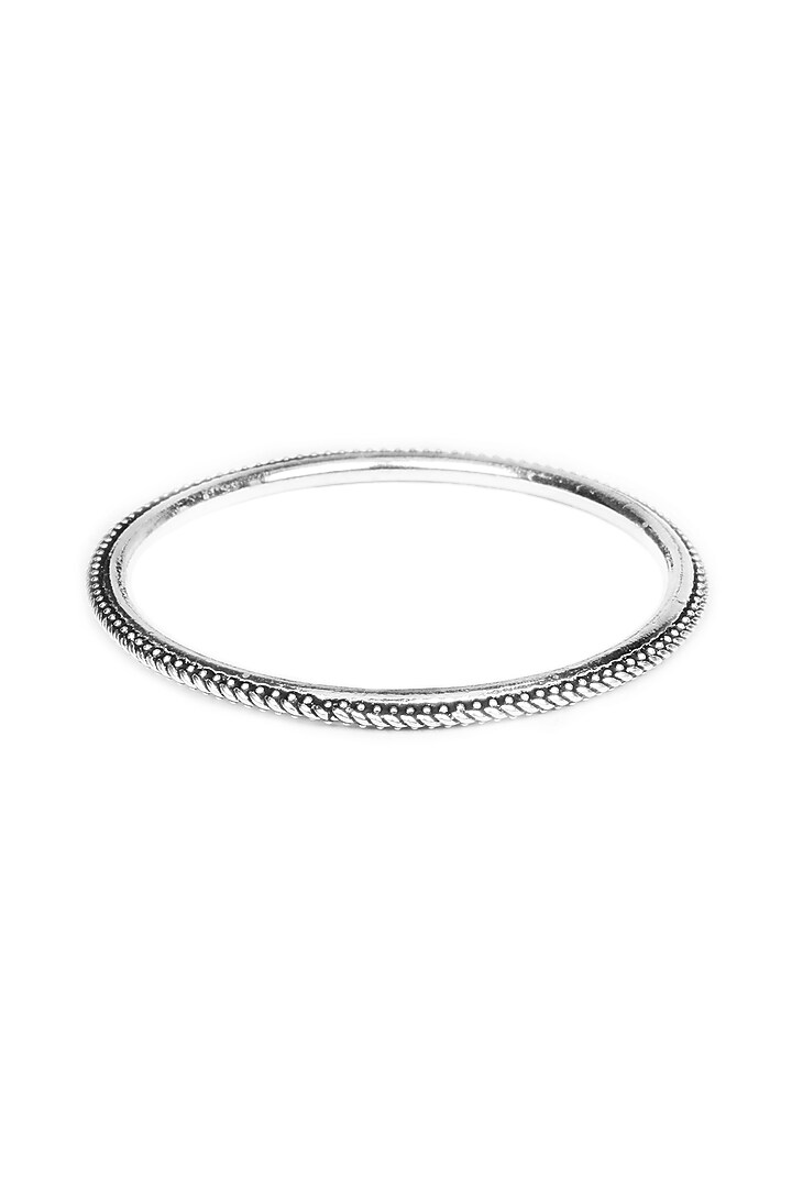 Silver Finish Handcrafted Bangle In Sterling Silver by Sangeeta Boochra at Pernia's Pop Up Shop