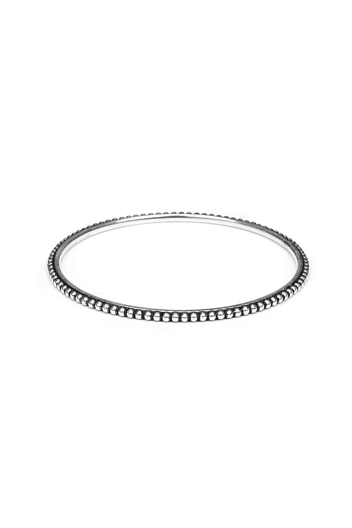 Silver Finish Handcrafted Bangle In Sterling Silver by Sangeeta Boochra at Pernia's Pop Up Shop