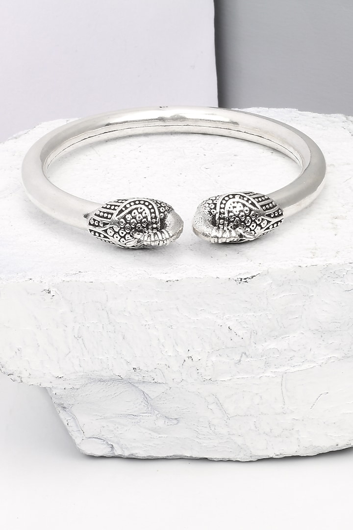 Silver Finish Handcrafted Bangle In Sterling Silver by Sangeeta Boochra at Pernia's Pop Up Shop