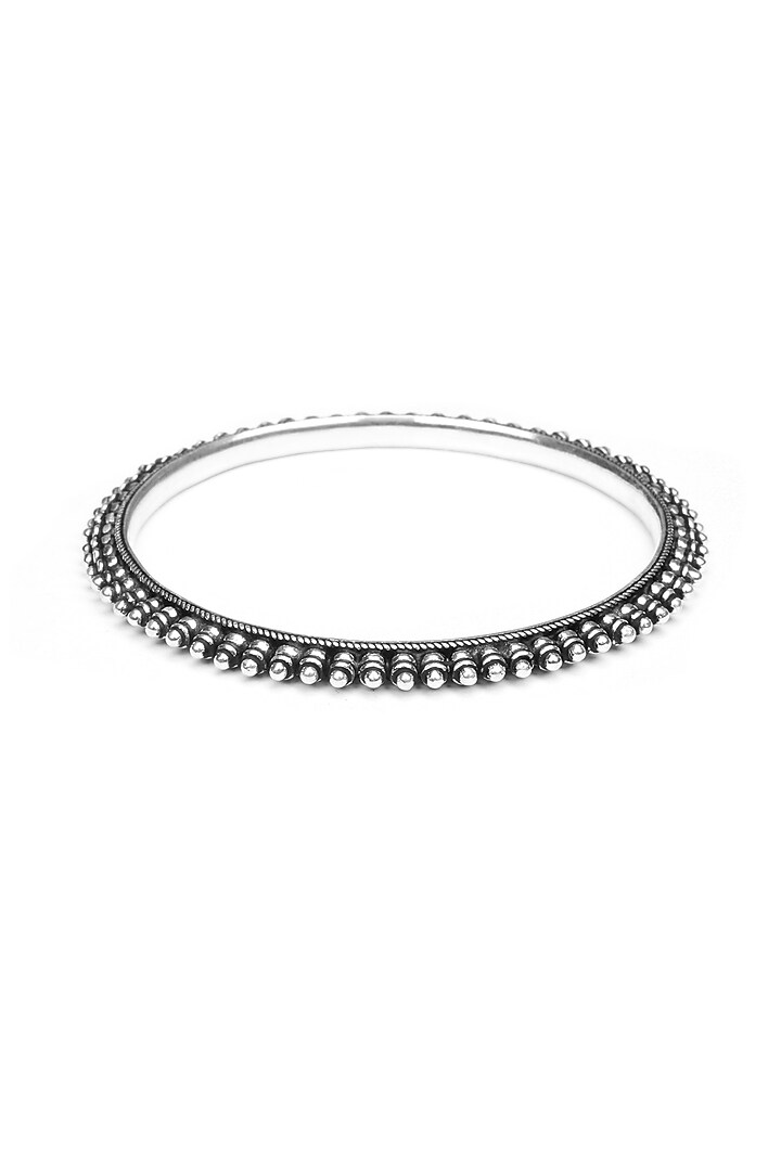 Silver Finish Handcrafted Bangle In Sterling Silver by Sangeeta Boochra at Pernia's Pop Up Shop