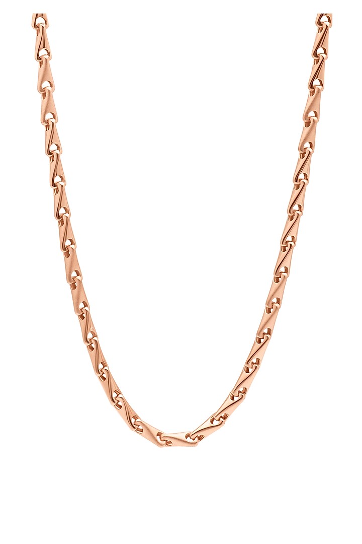 Rose Gold Plated Chain In Sterling Silver by Silberry Men