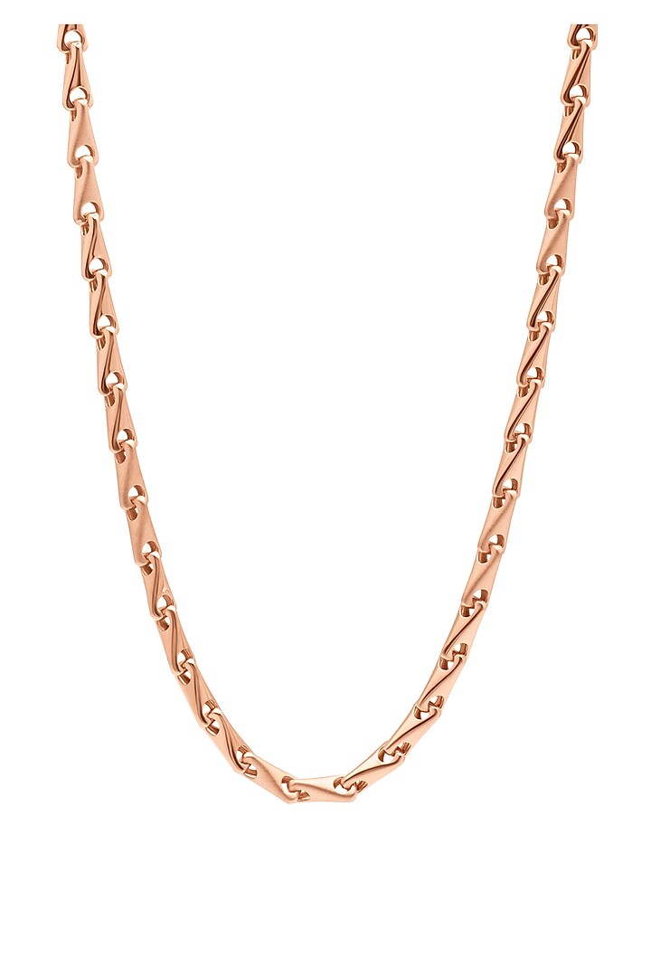 Rose Gold Plated Chain In Sterling Silver by Silberry Men