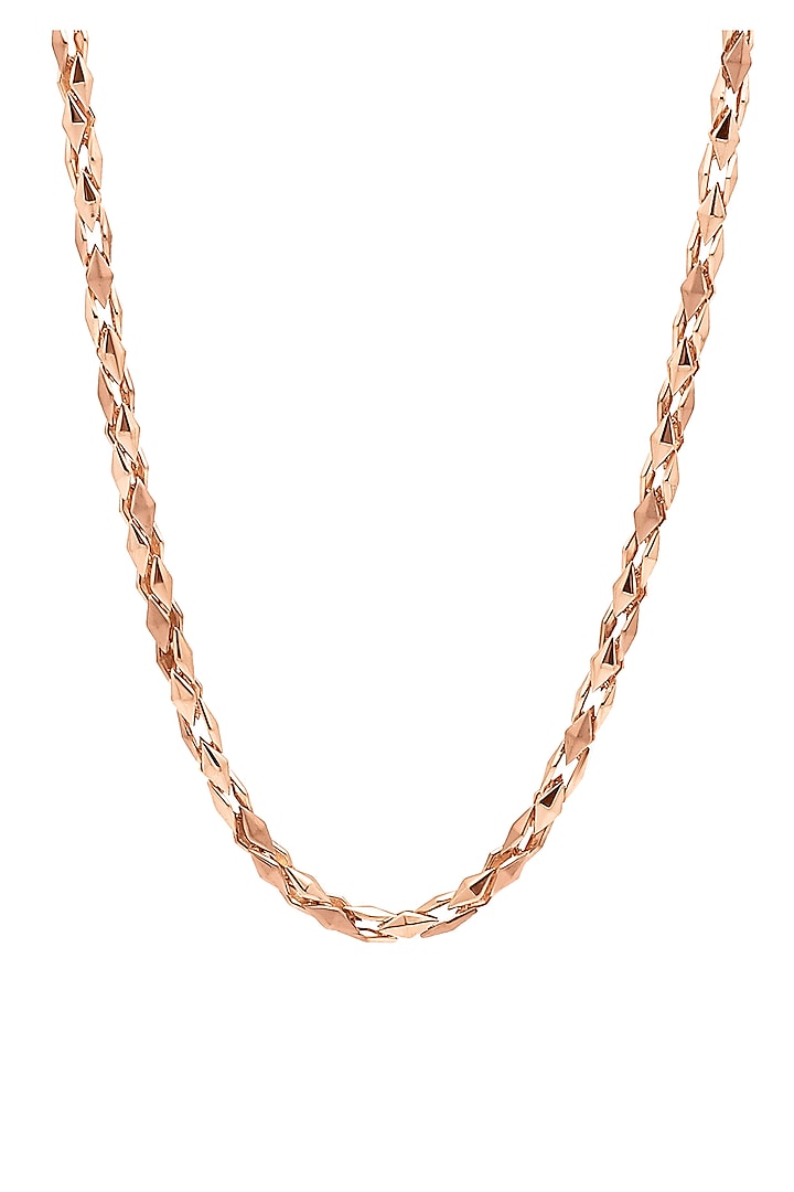 Rose Gold Plated Chain In Sterling Silver by Silberry Men