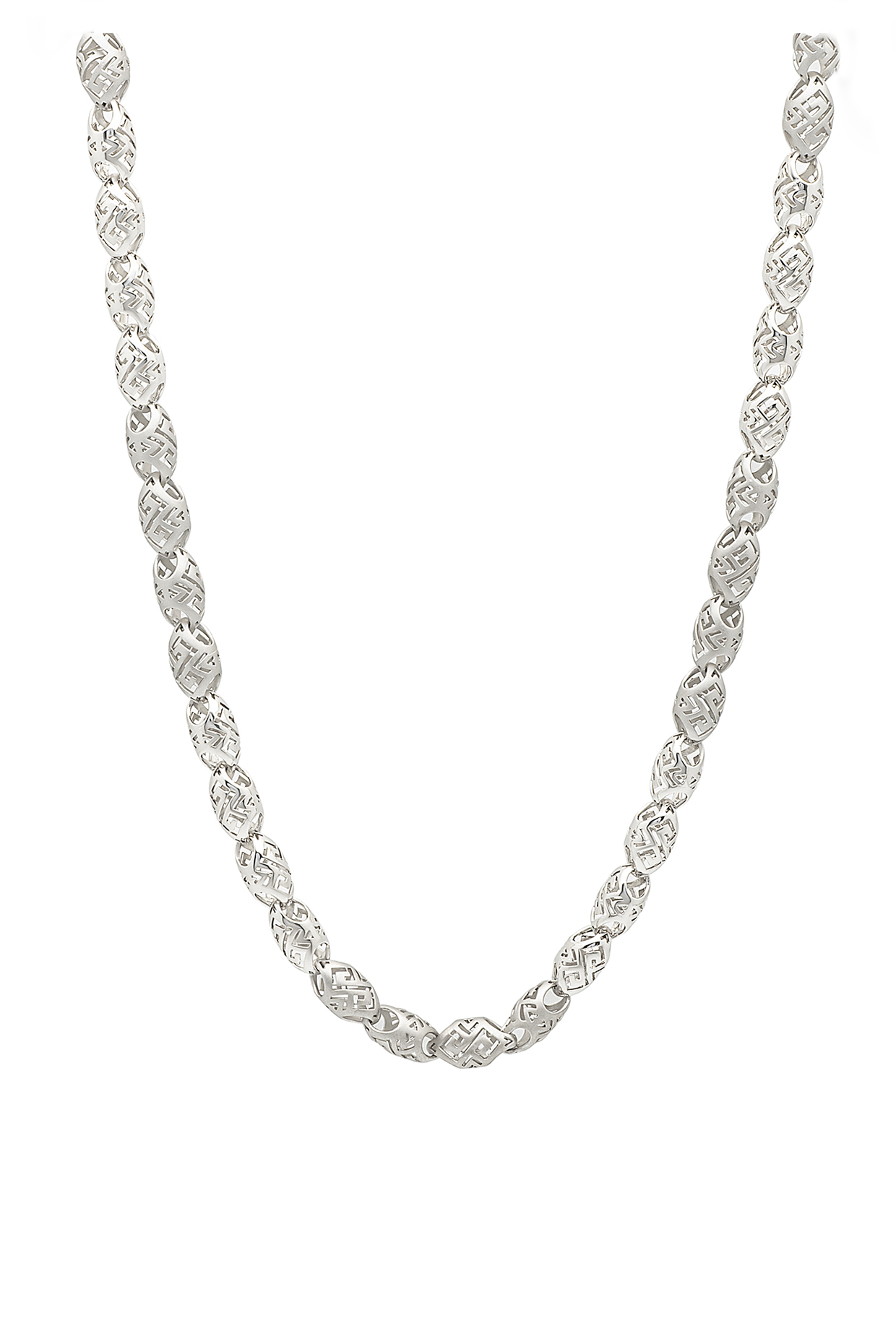 White Finish Chain In Sterling Silver by Silberry Men