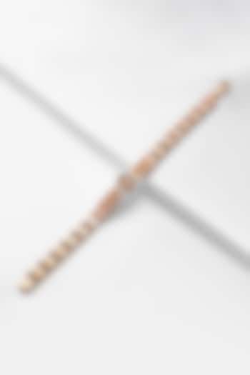 Rose Gold Finish White Zircon Bracelet In 92.5 Sterling Silver by Silberry Men at Pernia's Pop Up Shop