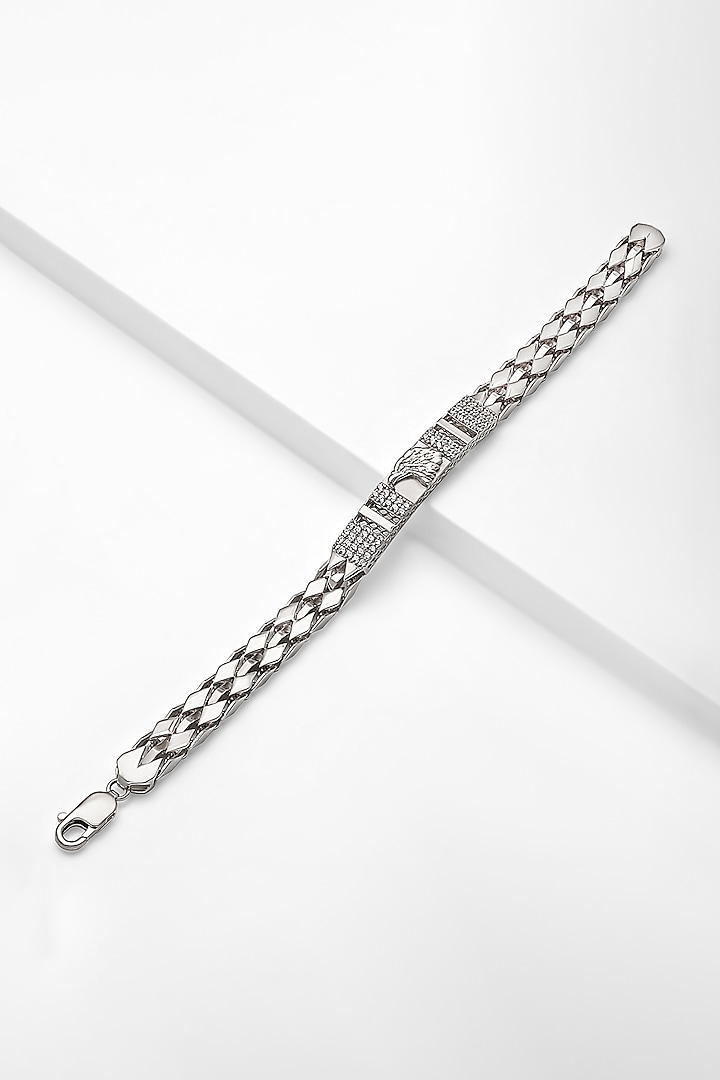 White Finish Shell Pearl Bracelet In 92.5 Sterling Silver by Silberry Men at Pernia's Pop Up Shop