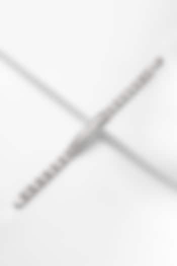 White Finish Zircon Bracelet In 92.5 Sterling Silver by Silberry Men at Pernia's Pop Up Shop