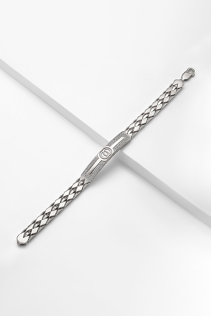 White Finish Zircon Bracelet In 92.5 Sterling Silver by Silberry Men at Pernia's Pop Up Shop