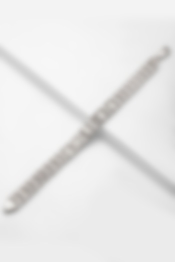 White Finish Cubic Zirconia Bracelet In Sterling Silver by Silberry Men at Pernia's Pop Up Shop