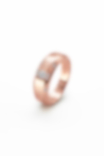 Rose Gold Finish Zirconia Ring In Sterling Silver by Silberry Men at Pernia's Pop Up Shop