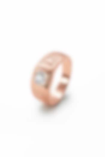 Rose Gold Finish Zirconia Ring In Sterling Silver by Silberry Men at Pernia's Pop Up Shop
