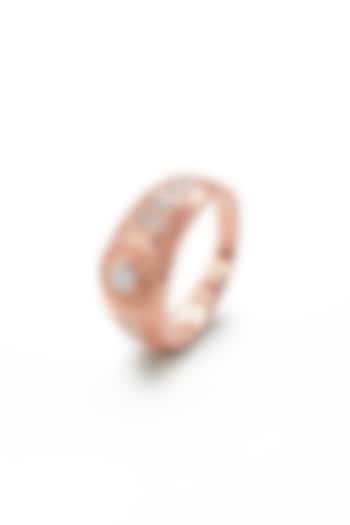 Rose Gold Finish Zirconia Ring In Sterling Silver by Silberry Men at Pernia's Pop Up Shop