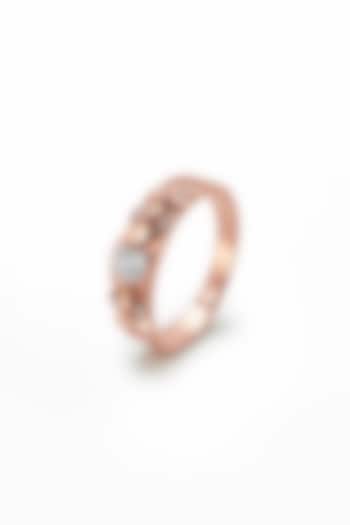 Rose Gold Finish Zirconia Ring In Sterling Silver by Silberry Men at Pernia's Pop Up Shop