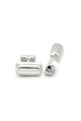 Rose Gold Plated Zirconia Cufflinks In Sterling Silver by Silberry Men