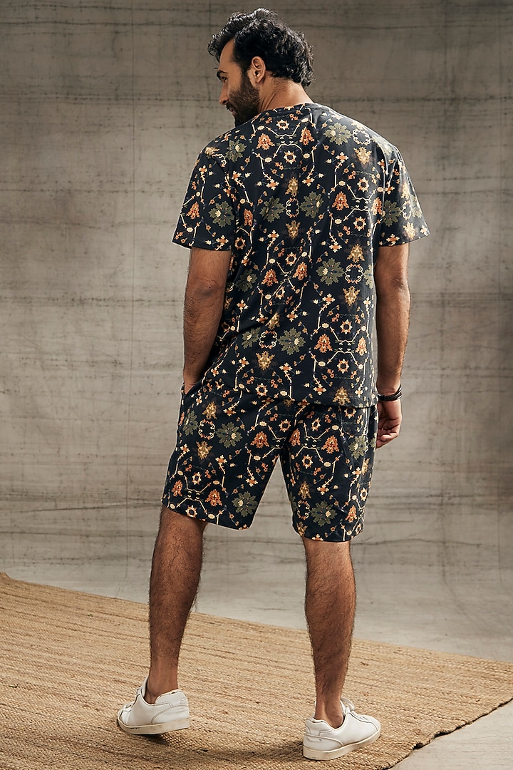Black Knit Printed Co-Ord Set by Soup by Sougat Paul Men at Pernia's Pop Up Shop
