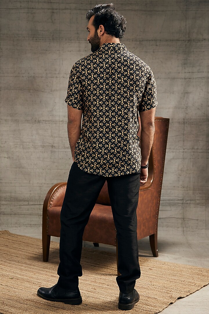 Black Twill & Jacquard Pant Set by Soup by Sougat Paul Men at Pernia's Pop Up Shop