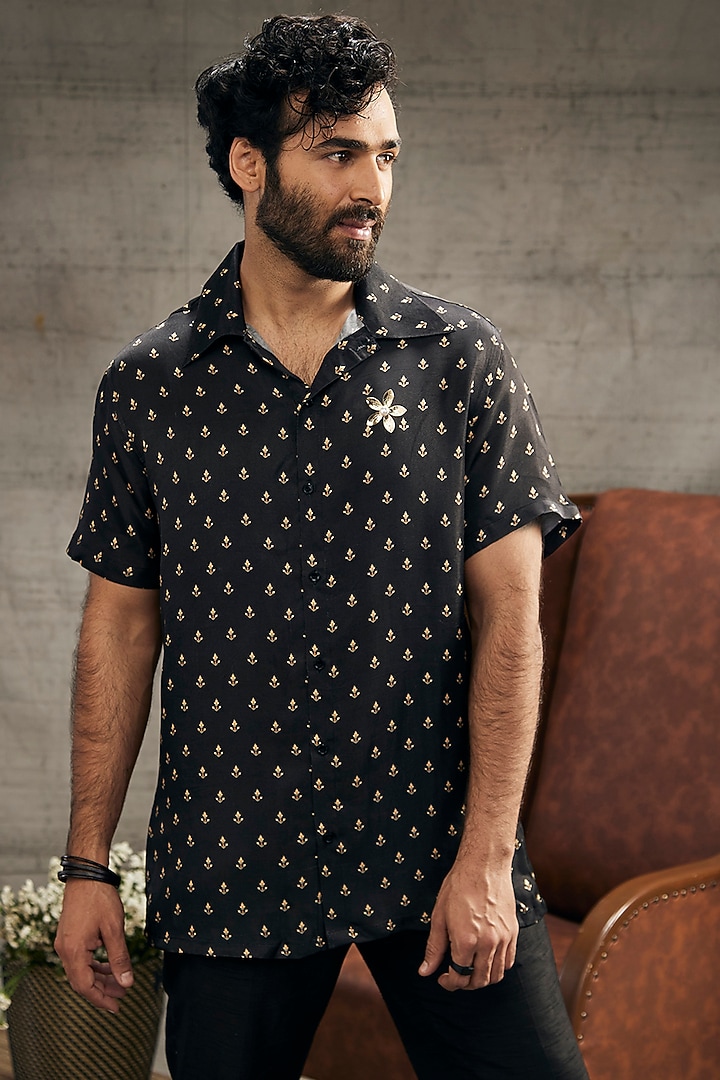Black Twill Pant Set by Soup by Sougat Paul Men at Pernia's Pop Up Shop