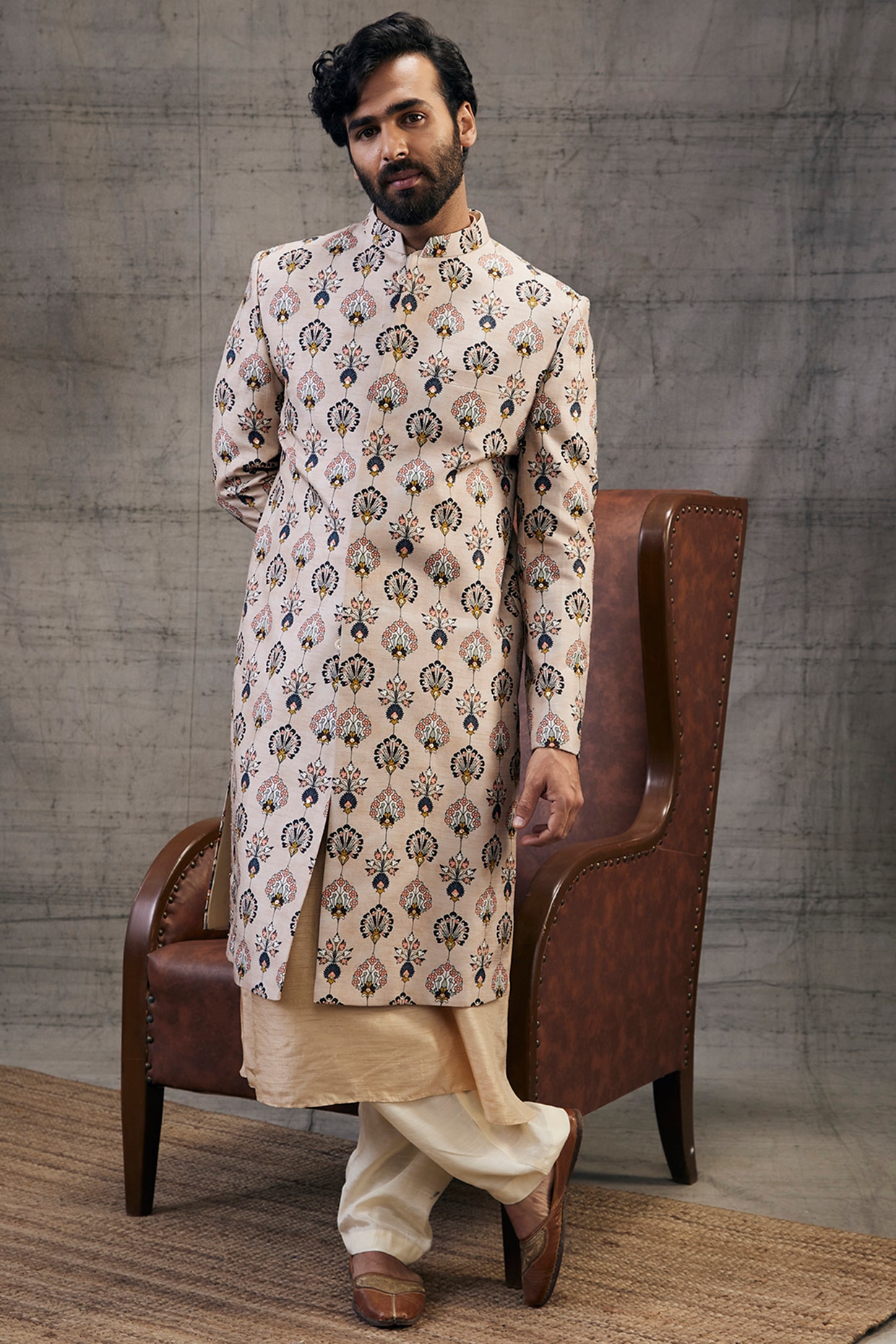 Printed sherwani hotsell