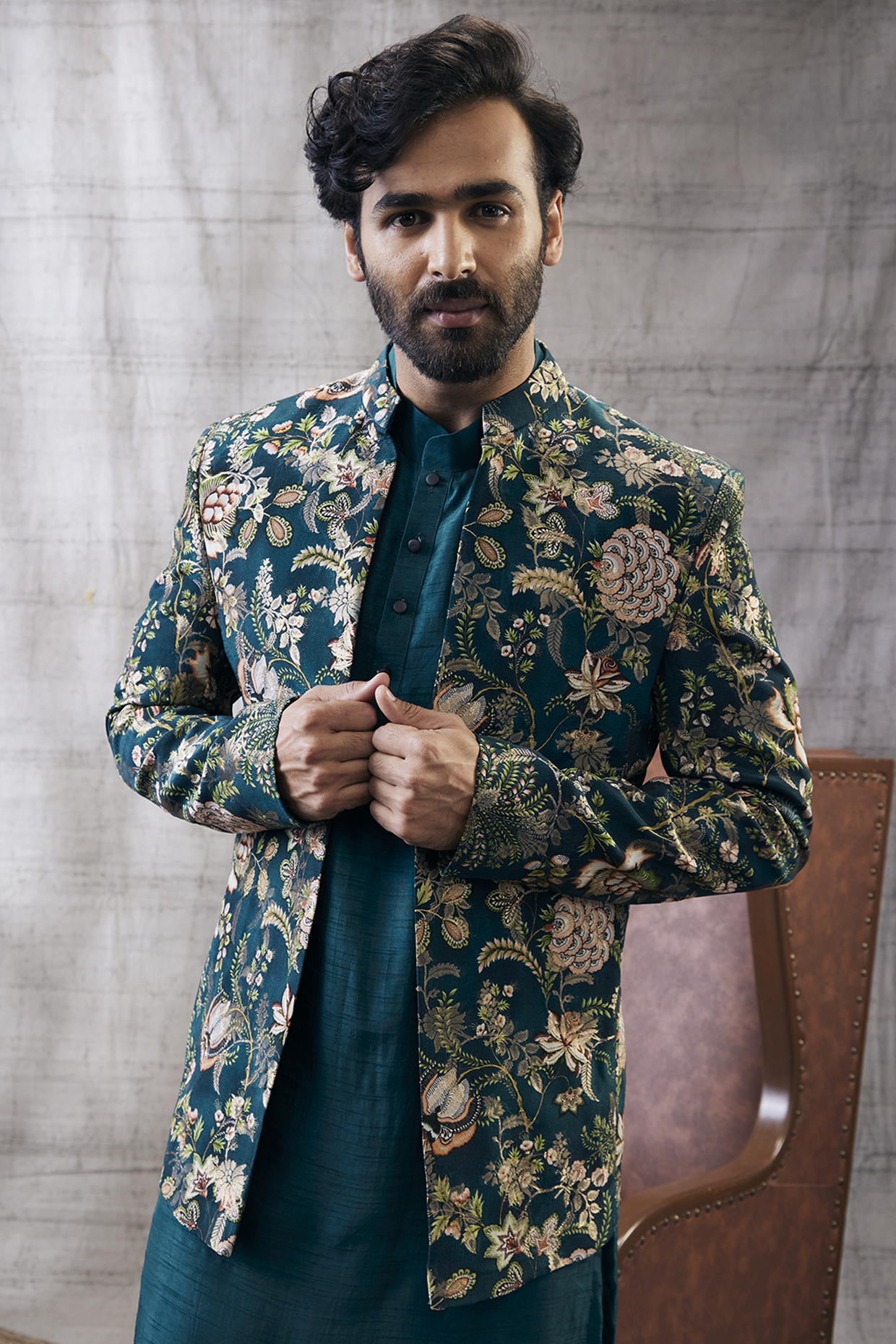 printed indo western mens