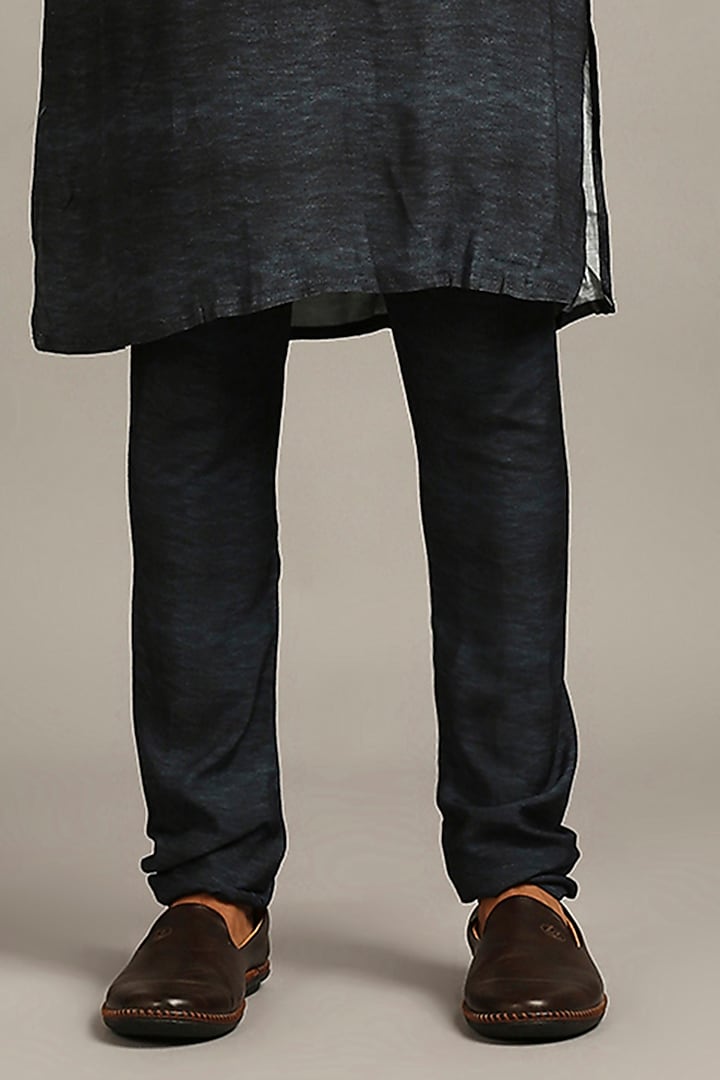 Blue Silk Printed Bundi Jacket Set by Soup By Sougat Paul Men at Pernia's Pop Up Shop